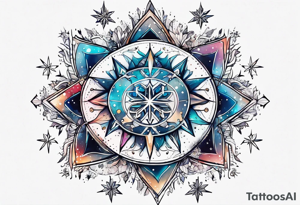 Constellation, animal, snowflake tattoo idea