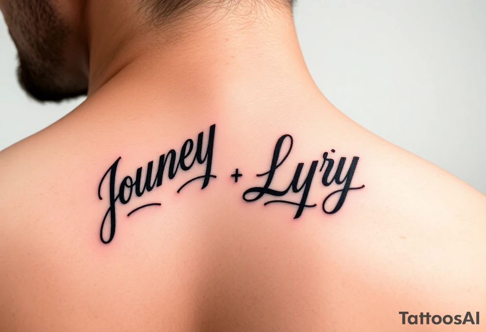 Journey name on side of neck.
Lyric name on opposite side of neck. tattoo idea