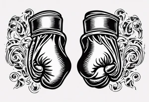 boxing glove with Basque laburu design tattoo idea