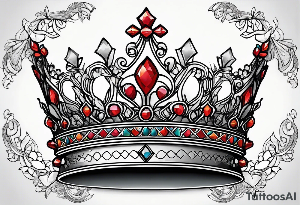 his and her crowns. Crowns only. Simplistic and detailed. fine lines tattoo idea