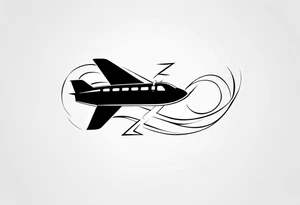 letter R & P and small airplane within the infinity symbol tattoo idea