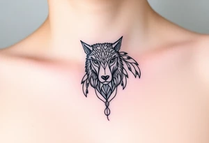 Sheep and wolf bred hybrid 
animal tattoo idea