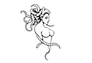 medusa with boobs tattoo idea