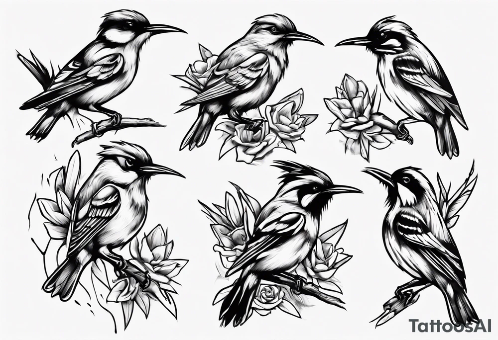 Angry growling honey eater tattoo idea