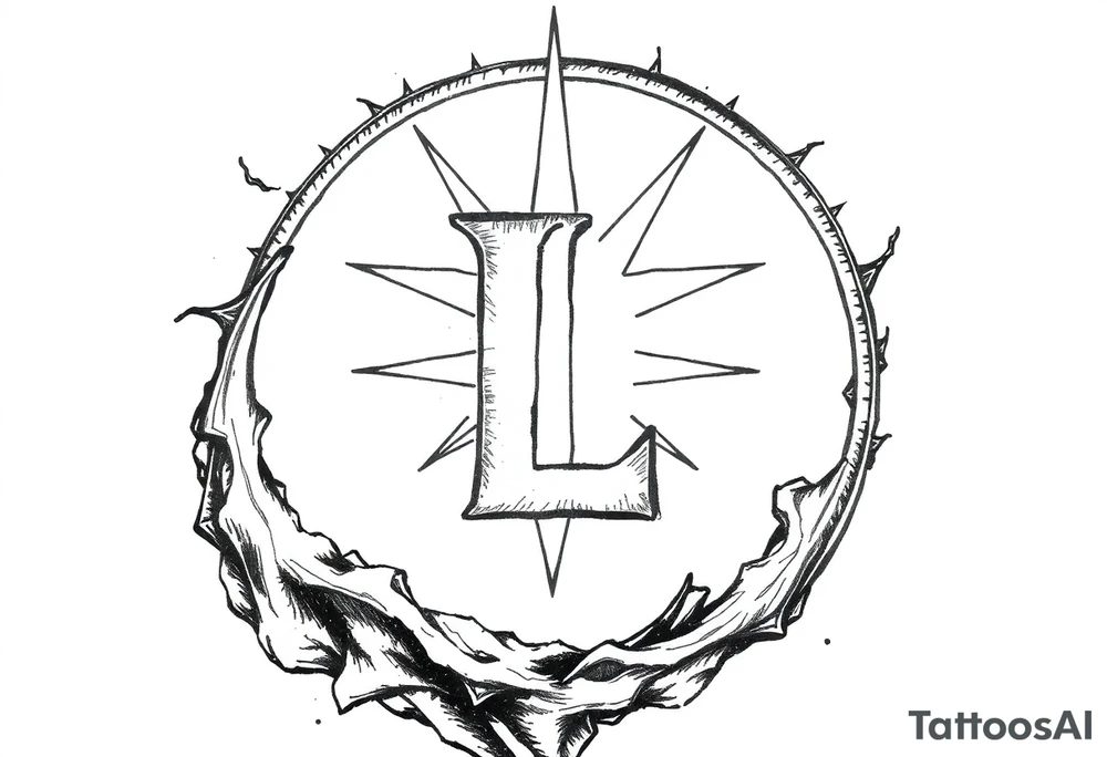 Symbol of light with a small L tattoo idea