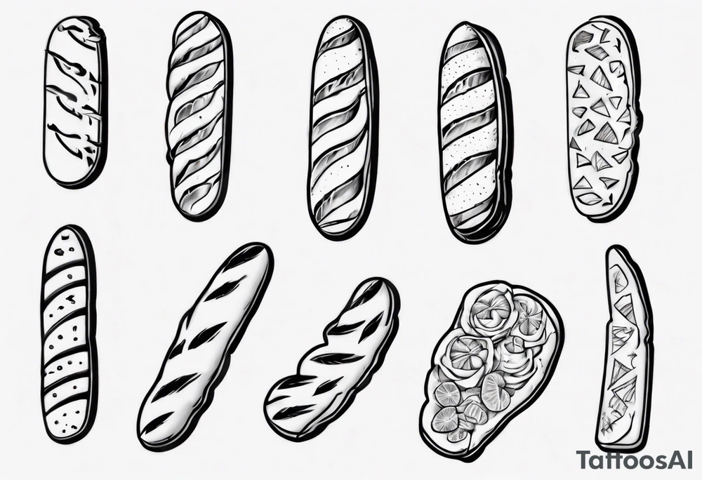 Baguette de pain tattoo idea