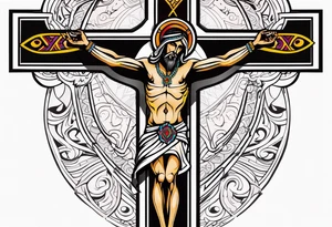 Tribal crucifix tattoo idea