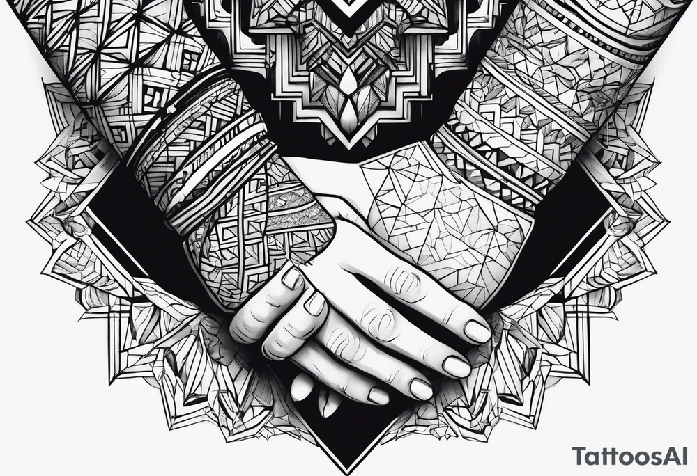 Hands overlapping each other tattoo idea