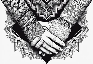 Hands overlapping each other tattoo idea