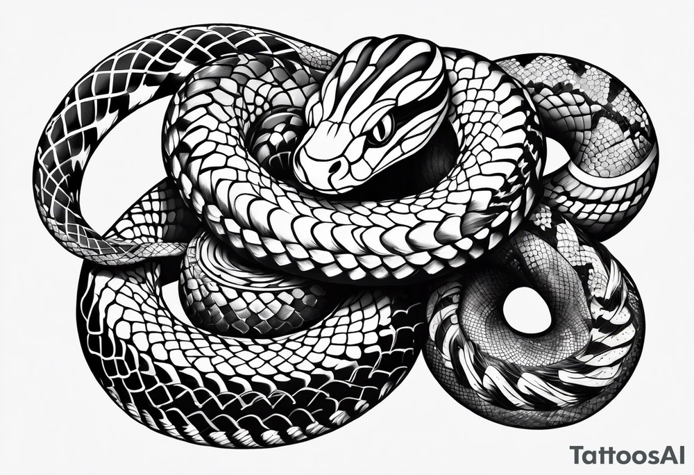 snake wrapped around the fourarm tattoo idea