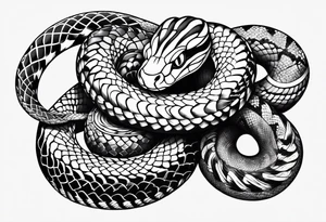 snake wrapped around the fourarm tattoo idea