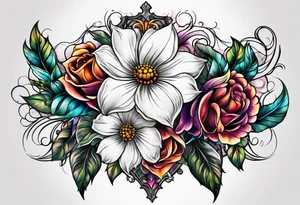 Flower chest piece tattoo idea