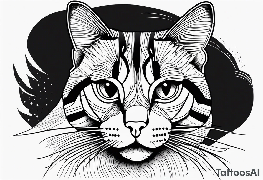 Striped cat tattoo idea