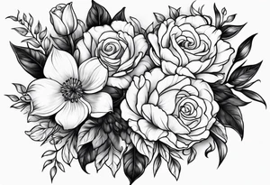 Épaule fleurs tattoo idea