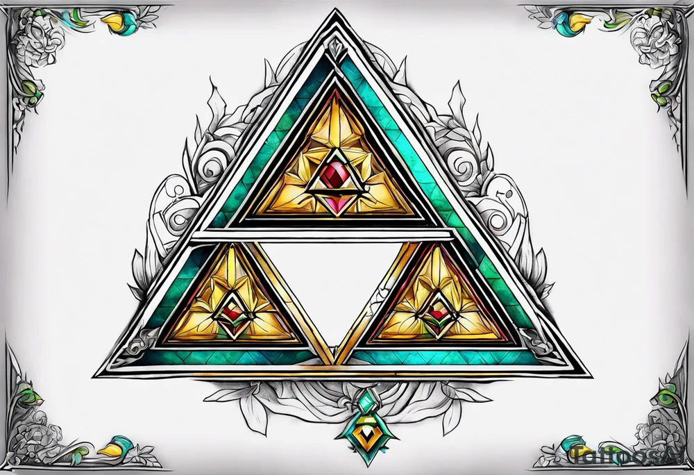 Triforce from the Zelda series highlighting courage And femininity tattoo idea