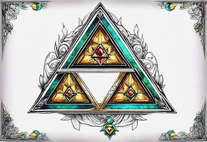 Triforce from the Zelda series highlighting courage And femininity tattoo idea