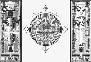 Bell, Maze, tracks, North Star, Graveyard, Mask, Eternal, Rewind, tattoo idea