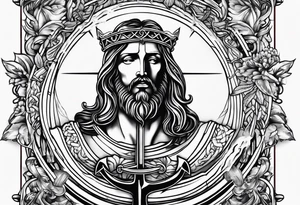 Jesus on an anchor tattoo idea
