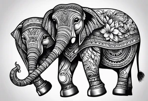Roller skating elephant tattoo idea