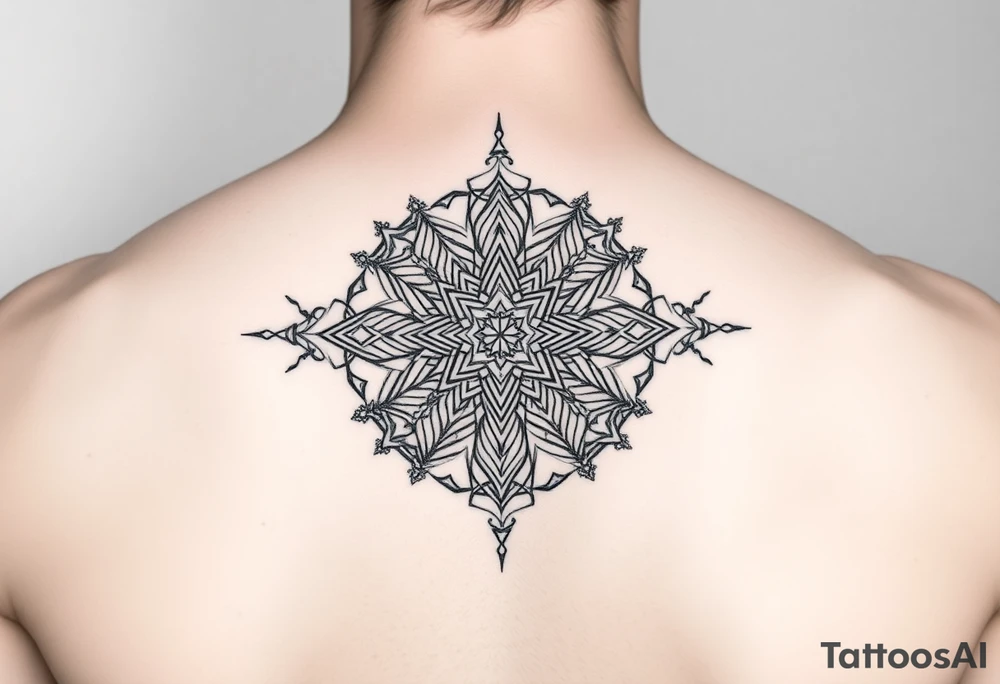 intricate mandala with sacred geometry and cosmic elements tattoo idea