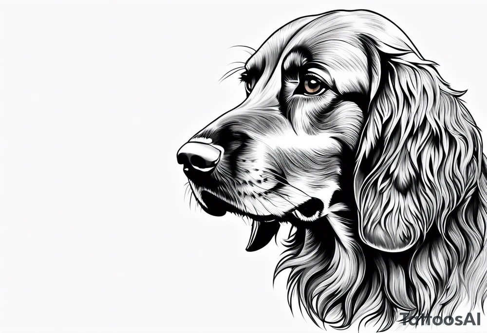 Full landscapeOutline of an irish setter no fill tattoo idea