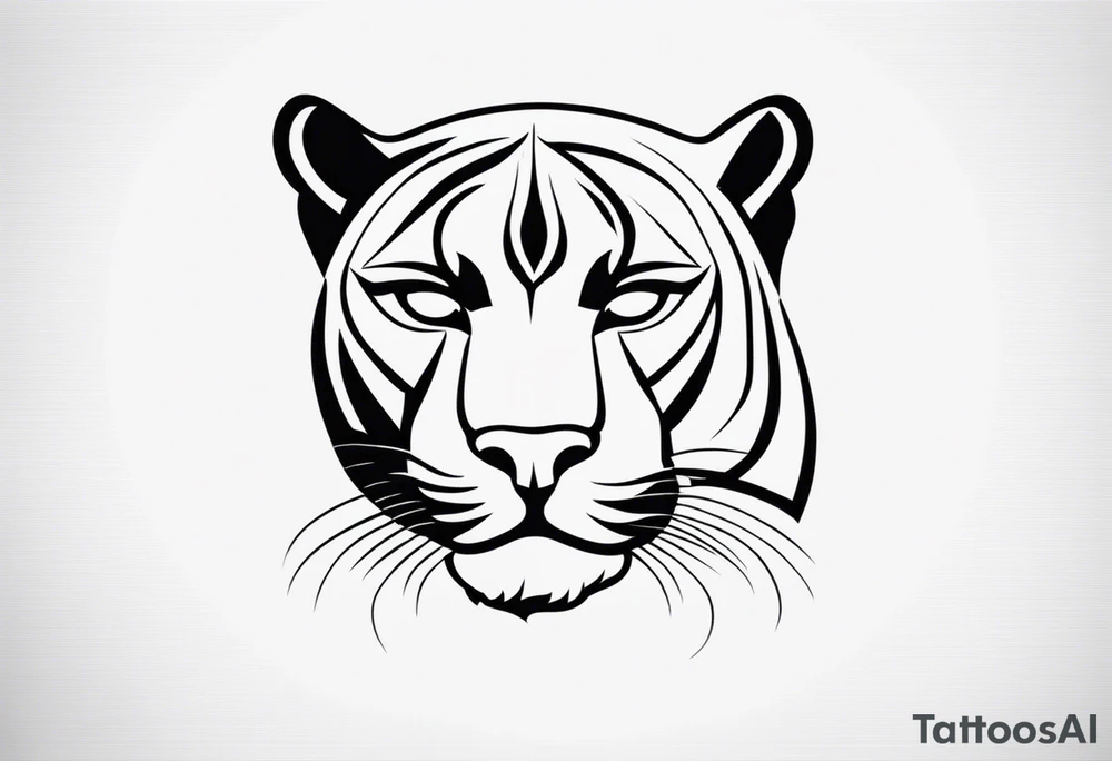 Black minimalist tattoo of a panther tattoo idea