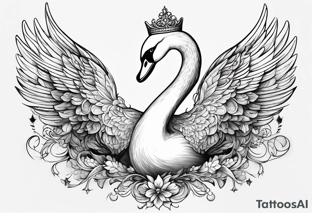 Russian folklore based white swan princess not detailed tattoo idea Russian folklore based white swan princess not detailed tattoo idea
