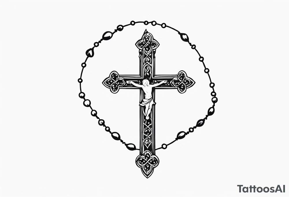 Rosary Beads Prayer tattoo idea