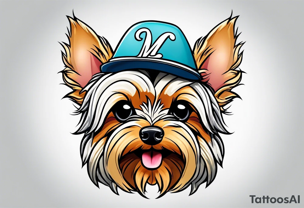 cartoon yorkie in style of disney tattoo idea