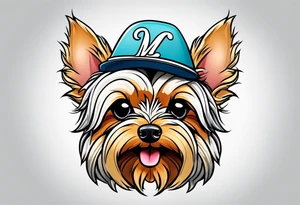 cartoon yorkie in style of disney tattoo idea