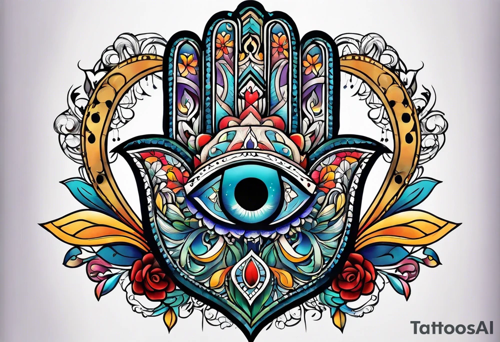 hand of hamsa tattoo idea