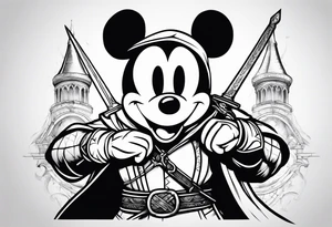 mickey mouse as assassins creed with wrist blade tattoo idea