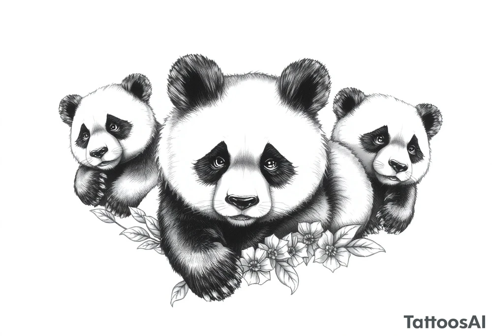 panda familia tattoo idea