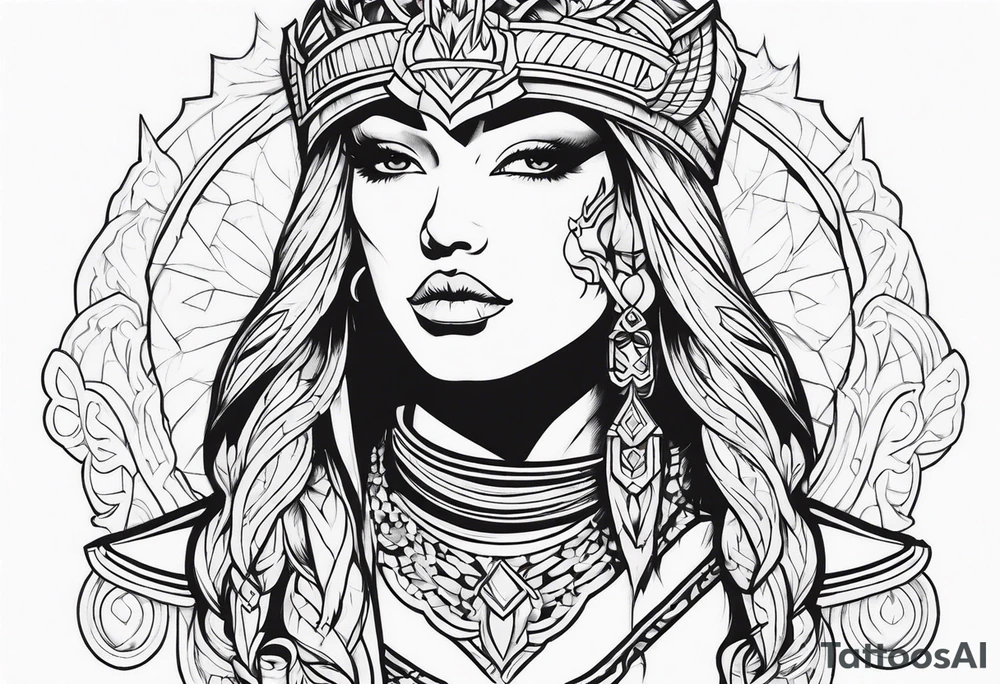Woman warrior tattoo idea