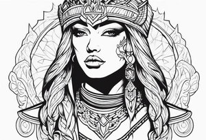 Woman warrior tattoo idea