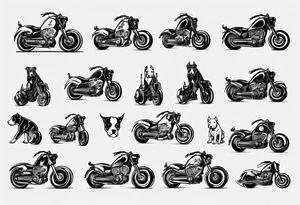 Pitbull on a motorcycle tattoo idea