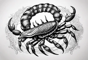 Scorpion with zodiac sign tattoo idea