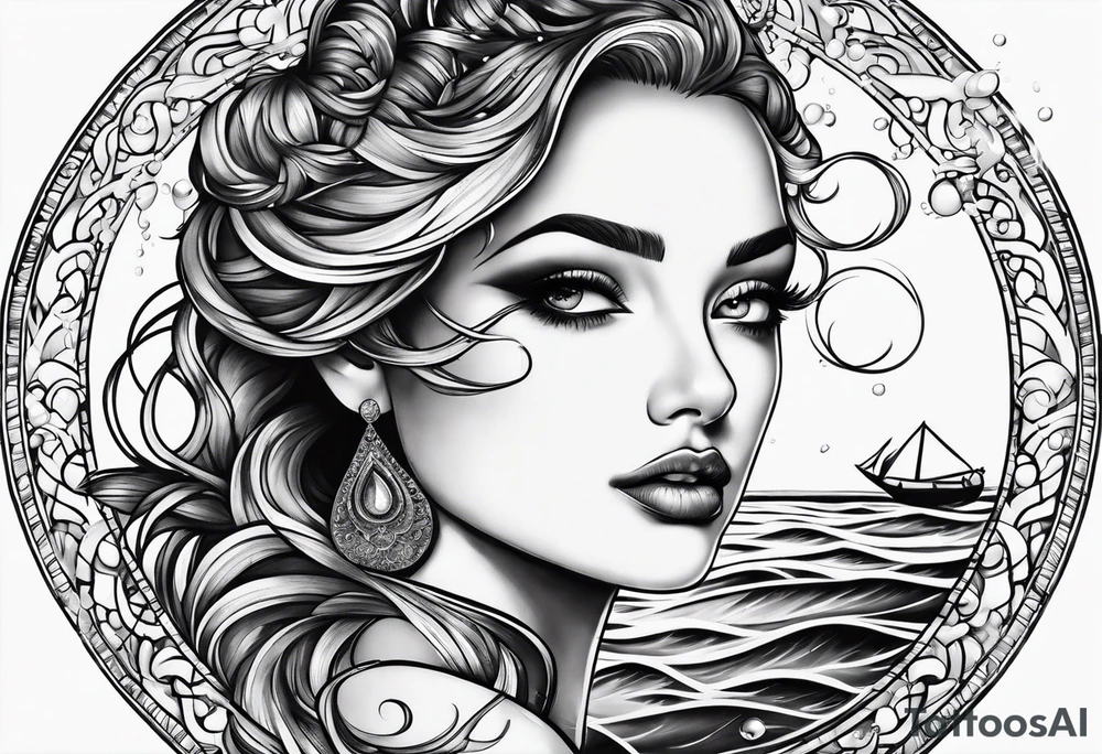 water drop falling into ocean tattoo idea