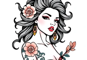 medusa girl, en 3/4 perfil tattoo idea