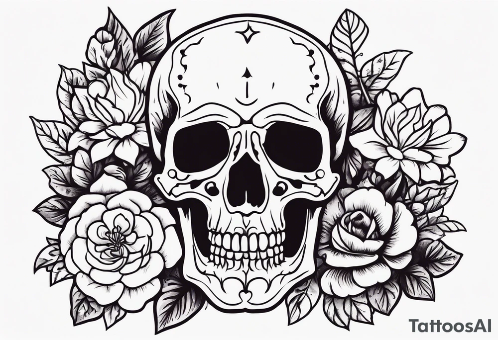 human skeleton

old school vintage simple traditional design surrounded by vintage flowers


bold color simple tattoo idea