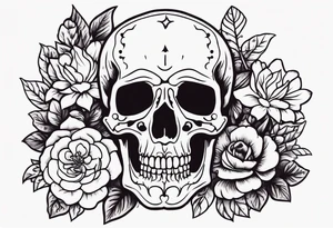 human skeleton

old school vintage simple traditional design surrounded by vintage flowers


bold color simple tattoo idea