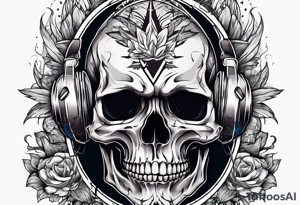 Skull with hands on face crying looking up tattoo idea