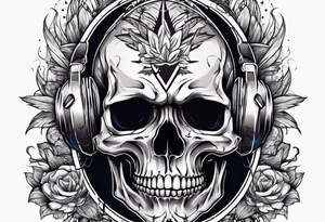 Skull with hands on face crying looking up tattoo idea