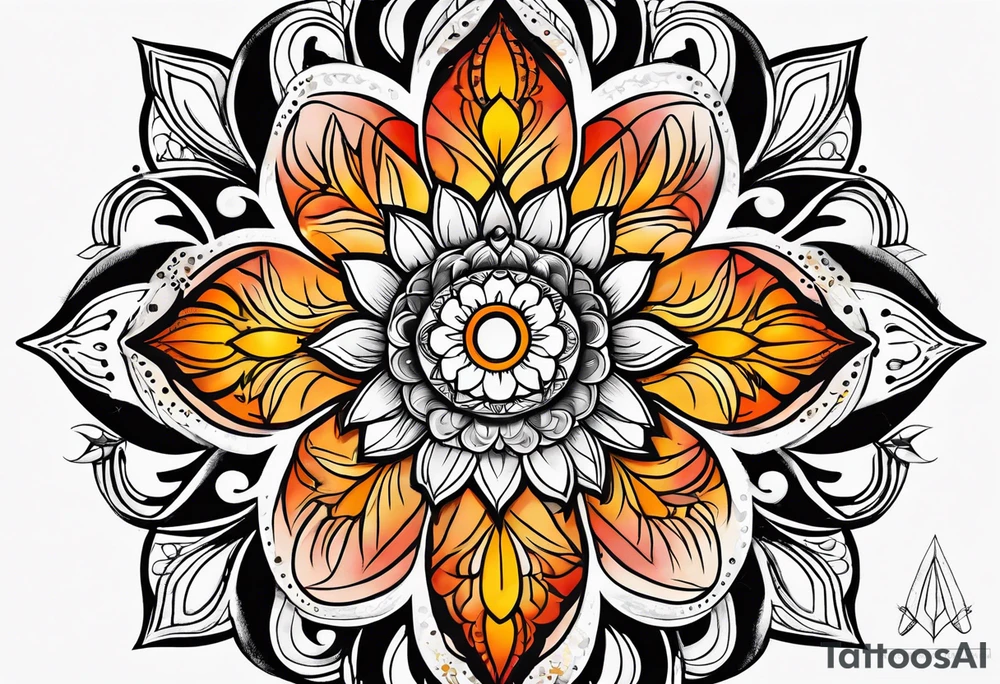 Mandela flower spiritual chakra earthly divine tattoo idea