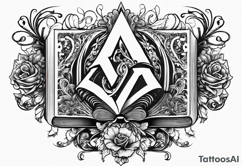 Twin flame symbol with a book tattoo idea