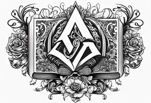 Twin flame symbol with a book tattoo idea