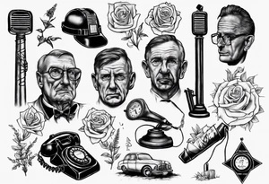 memorial tattoo for my father who was a telephone linesman . include a linesmans test-set tattoo idea