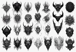 A black faceless shadow creature tattoo idea