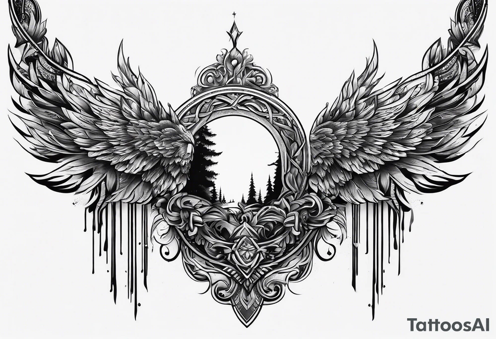 hanging rope shadow tattoo idea