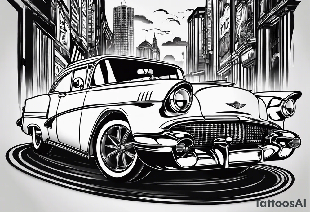 Classic Car Silhouette tattoo idea